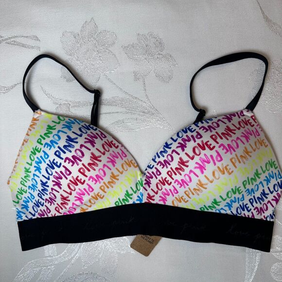 Victoria’s Secret Pink Bra (36B) Wear Everywhere Wireless Push Up PINK LOVE - Picture 1 of 5